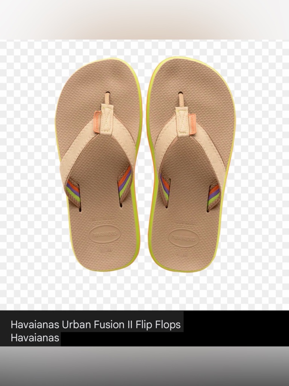 NWT Havaianas Urban Fusion II Sandals NWT
Men's 8, Women’s 9/10, Tan/🍊/Multi